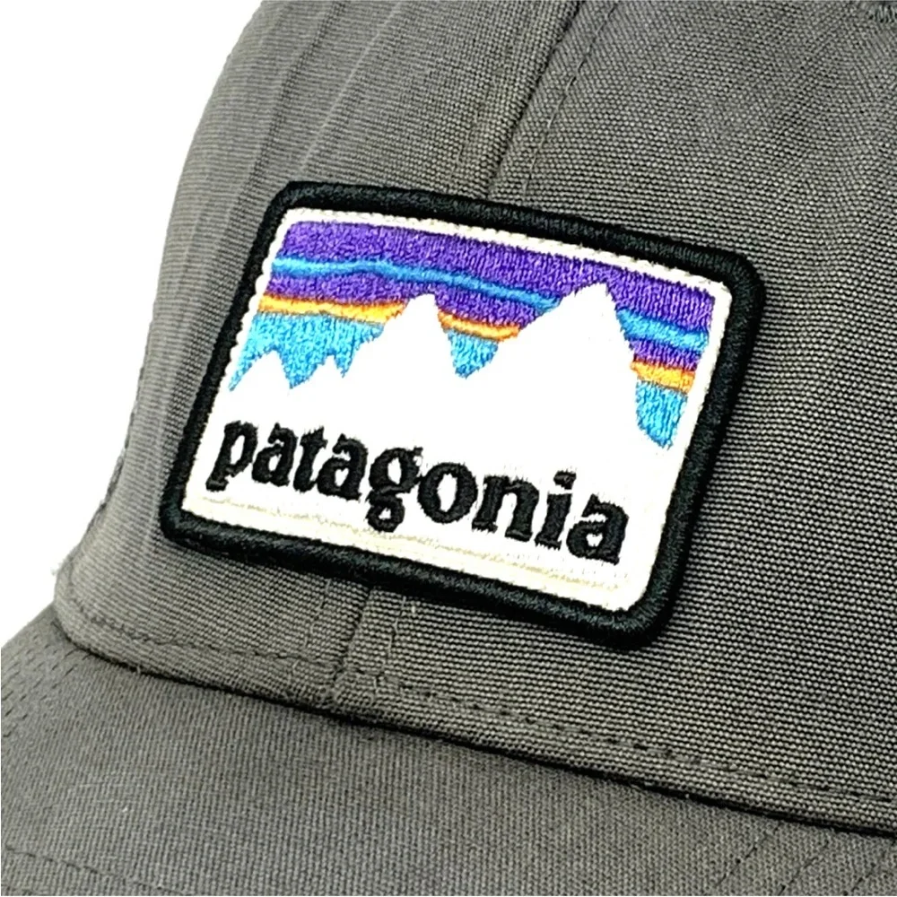 Patagonia Men Cap Hat Trucker Baseball Dad Gray Mesh Cap Snapback Patch Logo - Picture 2 of 12